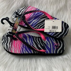 OP Zebra Print Kids Slippers - Pink, Purple, Black